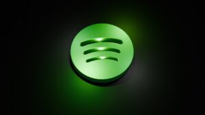 Spotify logo, 3D render gemaakt met Blender